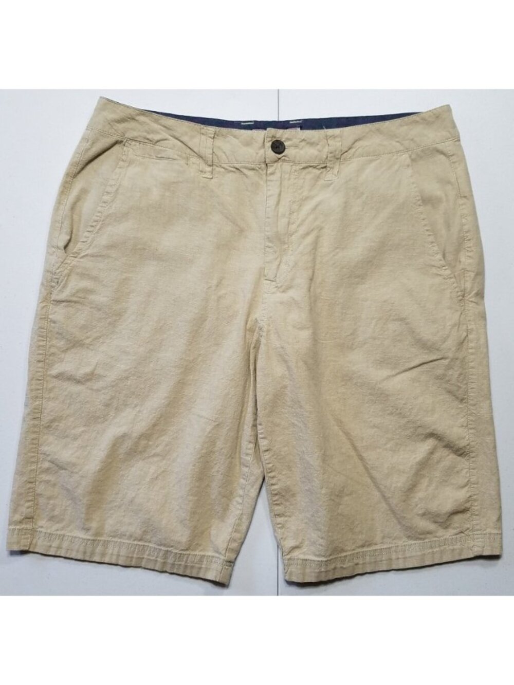 Flag & Anthem Flat Front Stretch Khaki Chino Casual Dress Shorts Men's Size 33